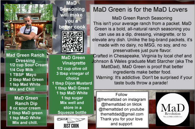 MaD Green Ranch Dressing and Chicken Recipe